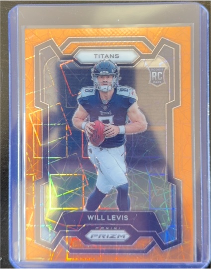 2023 Panini Prizm #397 Will Levis Orange Lazer Rookie — front