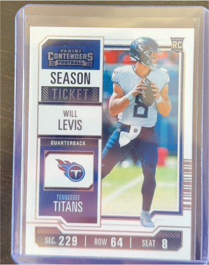 2023 Panini Contenders #97 Will Levis Season Ticket Rookie Card Tennessee Titans — front