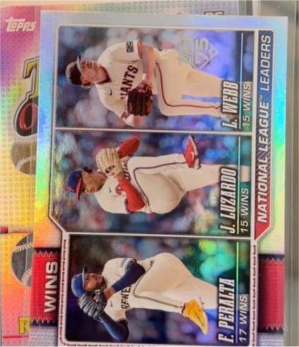 2026 Topps Series 1 #117 National League Wins Leaders Jesús Luzardo / Freddy Peralta / Logan Webb — front