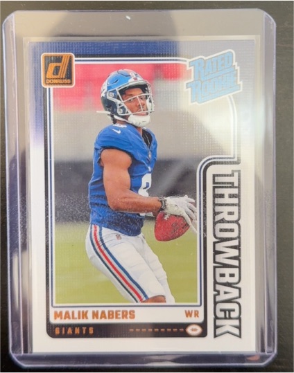 2024 Panini Donruss #48 Malik Nabers Rated Rookie Throwback Giants — front