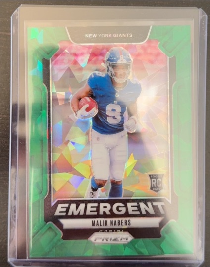 2024 Panini Prizm #6 Malik Nabers Emergent Green Ice Prizm Rookie — front