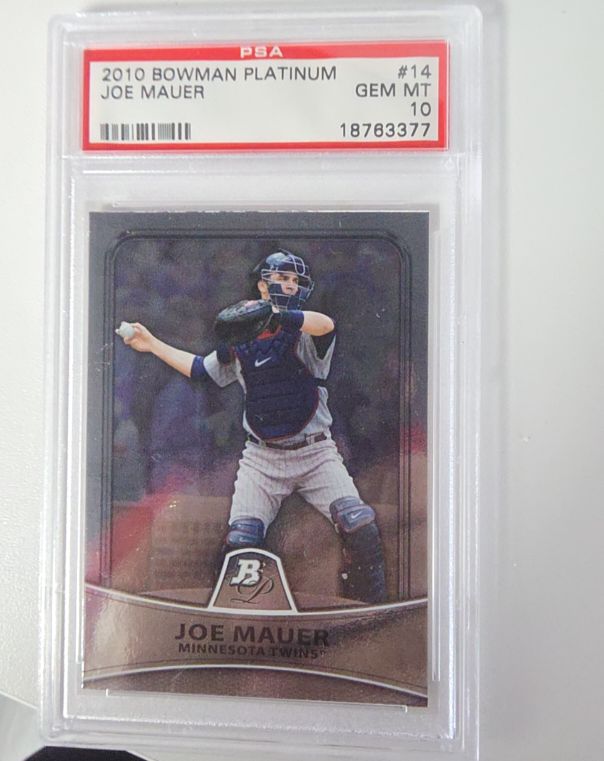 2010 Bowman Platinum #14 Joe Mauer — front