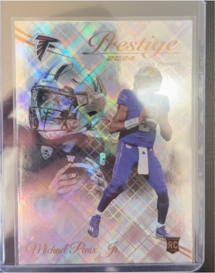 2024 Panini Prestige #335 Michael Penix Jr. Xtra Points Hyper — front