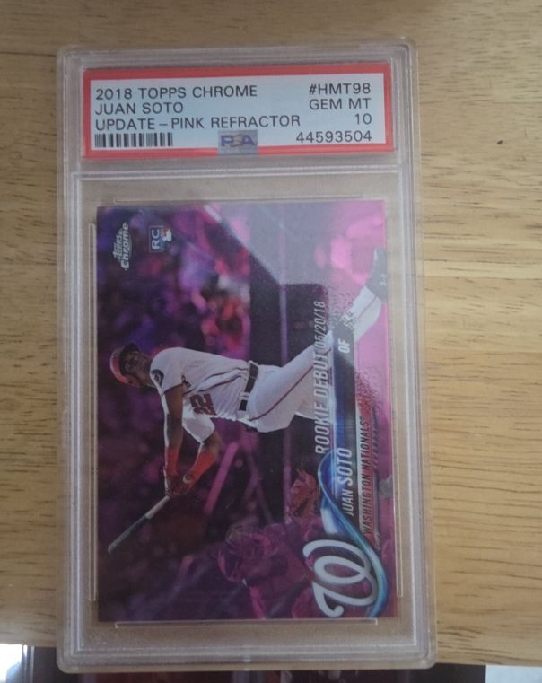 2018 Topps Chrome Update #HMT98 Juan Soto Pink Refractor Rookie — front