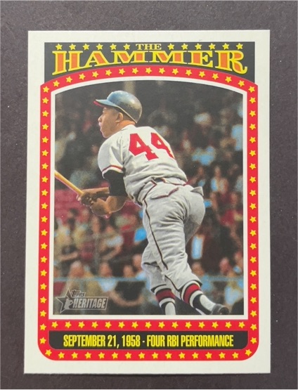 2023 Topps Heritage High Number #TH-4 Hank Aaron The Hammer — front