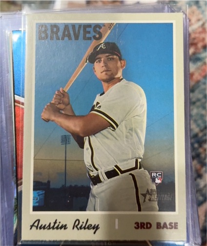 2019 Topps Heritage #614 Austin Riley — front