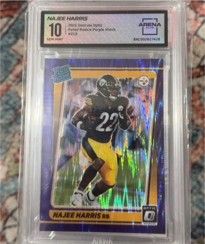2021 Donruss Optic #213 Najee Harris Rated Rookie Purple Shock — front