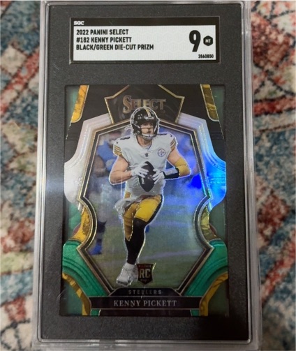 2022 Panini Select #182 Kenny Pickett Black/Green Die-Cut Prizm — front