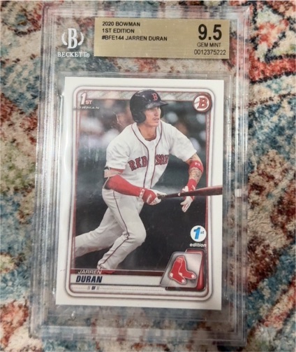 2020 Bowman 1st Edition #BFE144 Jarren Duran — front