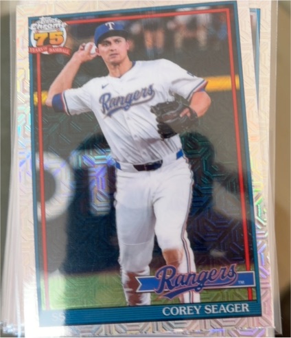 2026 Topps Series 1 Silver Pack Mojo Refractor #91C-58 Corey Seager — front