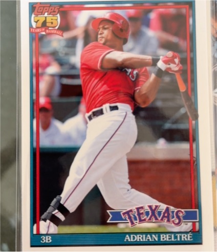 2016 Topps Archives #287 Adrian Beltre Texas Rangers 1991 Design Baseball Card — front