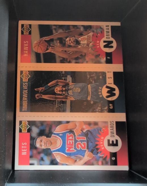 1996-97 Collector's Choice Mini #M92 Kevin Edwards/Doug West/Ken Norman — front