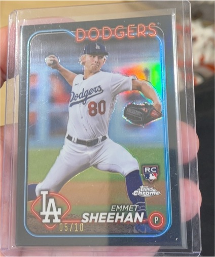 2024 Topps Chrome #221 Emmet Sheehan Rookie Card — front