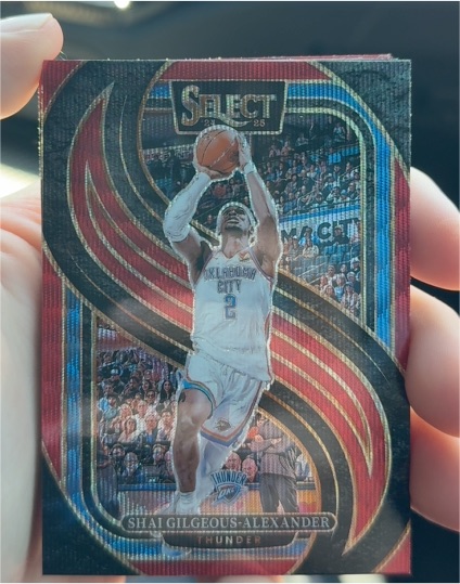 2024-25 Panini Select #131 Shai Gilgeous-Alexander Red Wave Prizm Premier Level — front