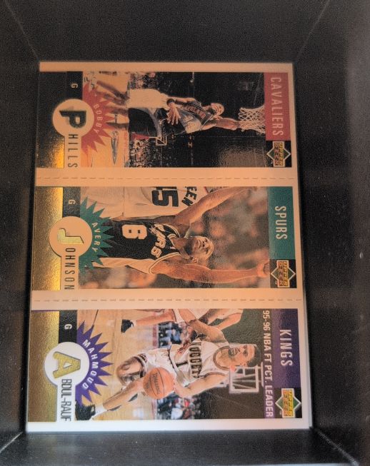 1996-97 Upper Deck Collector's Choice Mini-Cards Bobby Phills, Avery Johnson, Mahmoud Abdul-Rauf — front