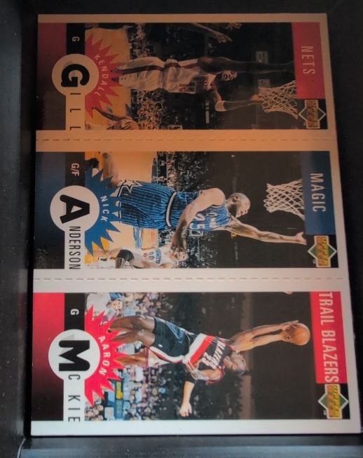 1996-97 Upper Deck Collector's Choice Mini-Cards #M51/M58/M67 Kendall Gill, Nick Anderson, Aaron McKie — front