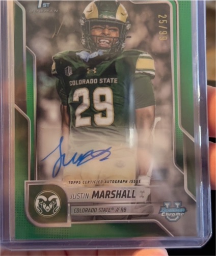 2025 Bowman Chrome University #135 Justin Marshall — front