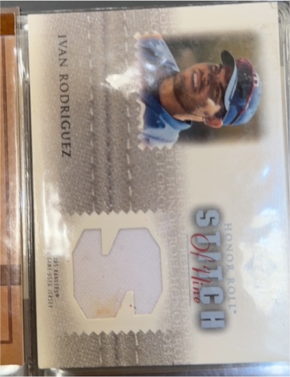 2002 Upper Deck Honor Roll #S9-IR2 Ivan Rodriguez Stitch of Nine Game Jersey — front