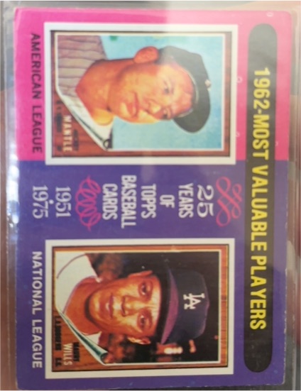 1975 Topps #200 Most Valuable Players Mickey Mantle, Maury Wills — front