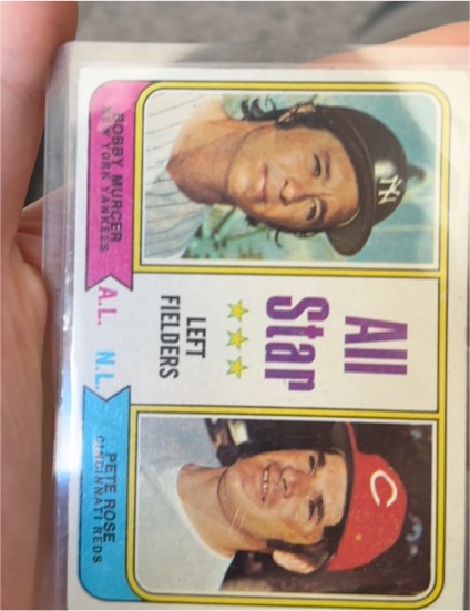 1974 Topps #336 All Star Left Fielders Pete Rose, Bobby Murcer — front