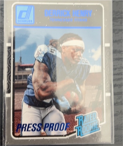 2016 Donruss #365 Derrick Henry Rated Rookie Press Proof Blue — front