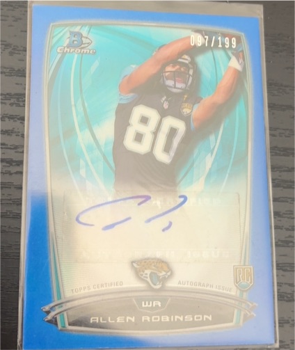 2014 Bowman Chrome #RCRA-AR Allen Robinson Rookie Blue Refractor Autograph — front
