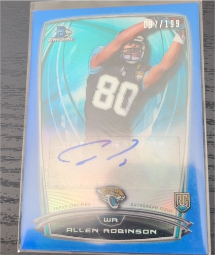 2014 Bowman Chrome #RCRA-AR Allen Robinson Blue Refractor Auto /199 RC — front