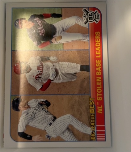 2021 Topps Big League #260 NL Stolen Base Leaders Trevor Story / Roman Quinn / Trea Turner — front