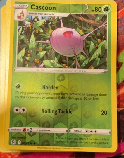 2022 Pokémon Lost Origin #009 Cascoon — front
