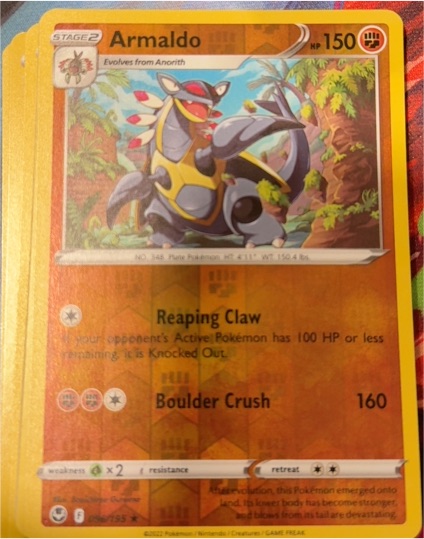 2022 Pokémon Sword & Shield Silver Tempest #096 Armaldo — front