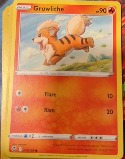 2022 Pokémon Sword & Shield Silver Tempest #019 Growlithe — front