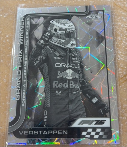 2025 Topps Chrome Formula 1 #96 Max Verstappen Grand Prix Winner Black & White Lazer — front