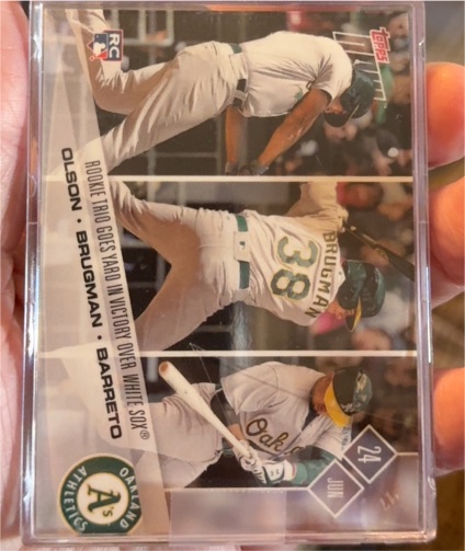 2017 Topps Now #Not visible Matt Olson Jaycob Brugman Franklin Barreto — front