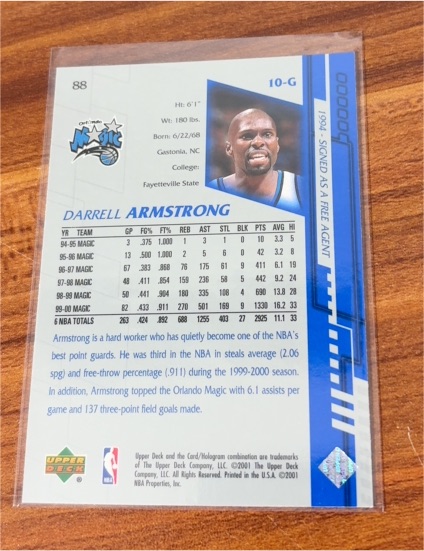 2000 Upper Deck #10-G Darrell Armstrong — front