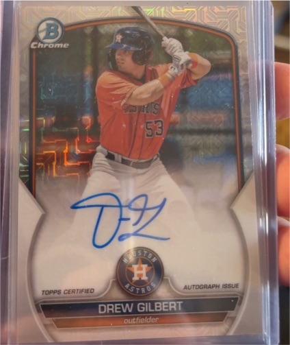 2023 Bowman Chrome Mega Box Autographs #BMA-DGT Drew Gilbert — front