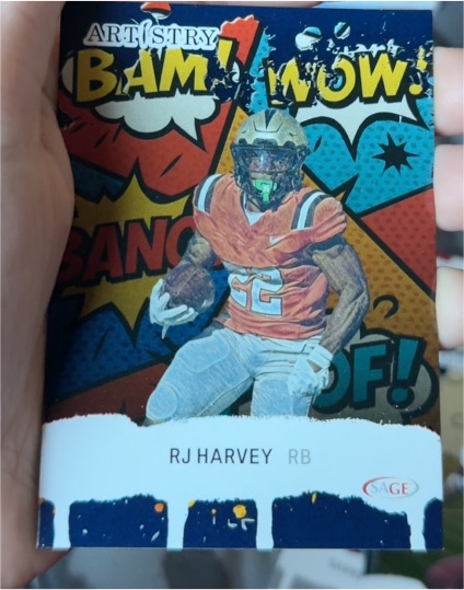 2025 Sage Artistry Bam Wow #40 RJ Harvey — front