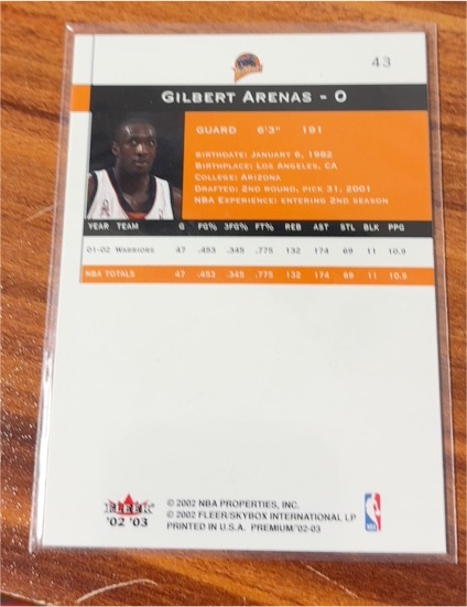 2002-03 Fleer #43 Gilbert Arenas — front