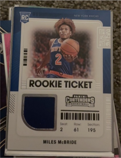 2021-22 Panini Contenders Rookie Ticket Swatches #RTS-MMC Miles McBride — front
