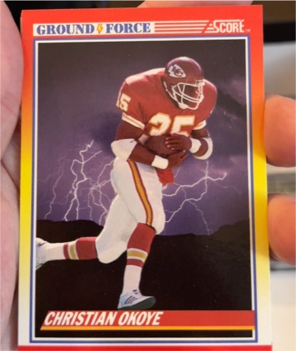 1990 Score #321 Christian Okoye Ground Force Kansas City Chiefs — front