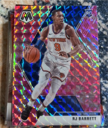 2019-20 Panini Mosaic #229 RJ Barrett Pink Camo — front