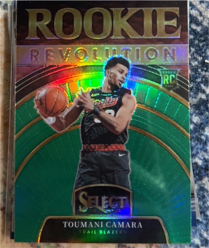 2023-24 Panini Select #1 Toumani Camara Rookie Revolution Green Prizm — front