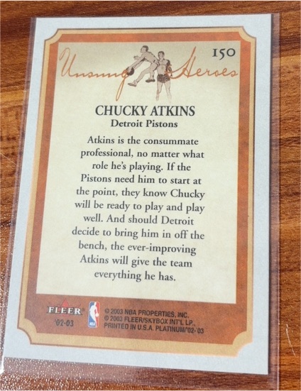 2001-02 Fleer Platinum #150 Chucky Atkins — front