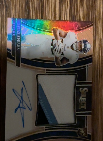 2023 Panini Select #JRS-TSP Tyjae Spears Rookie Patch Auto — front