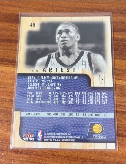 2002-03 Fleer #49 Ron Artest — front