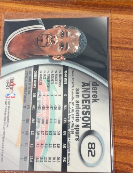 2000-01 Fleer #82 Derek Anderson — front