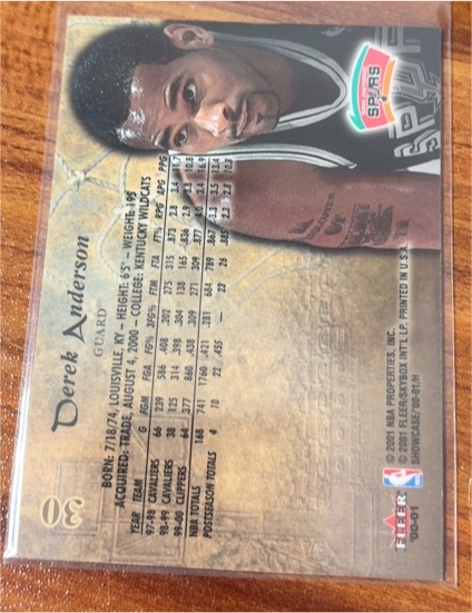 2000 Fleer Force #18 Derek Anderson — front