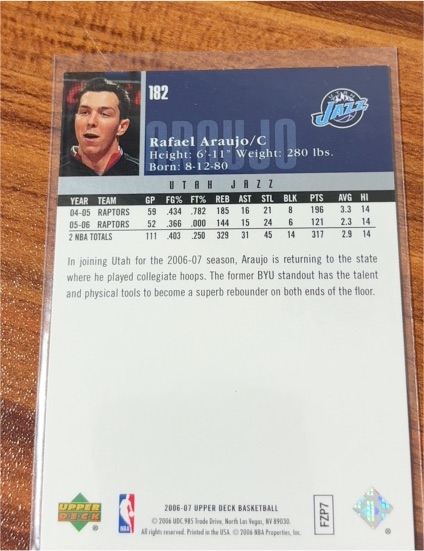 2006-07 Upper Deck #182 Rafael Araujo — front
