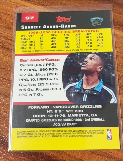 1996-97 Topps #97 Shareef Abdur-Rahim — front