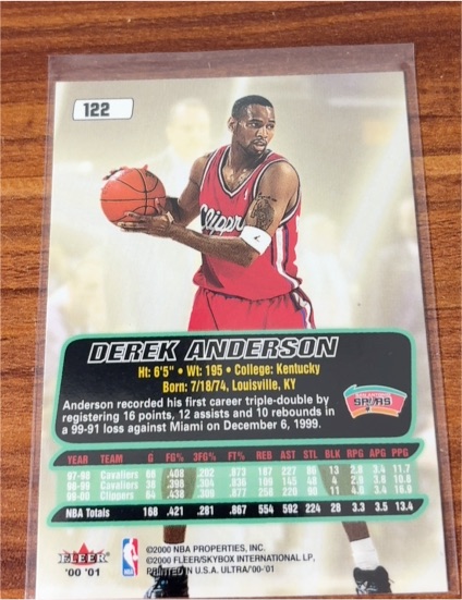 2000-01 Ultra #122 Derek Anderson — front