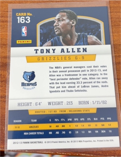 2012-13 Panini #163 Tony Allen — front